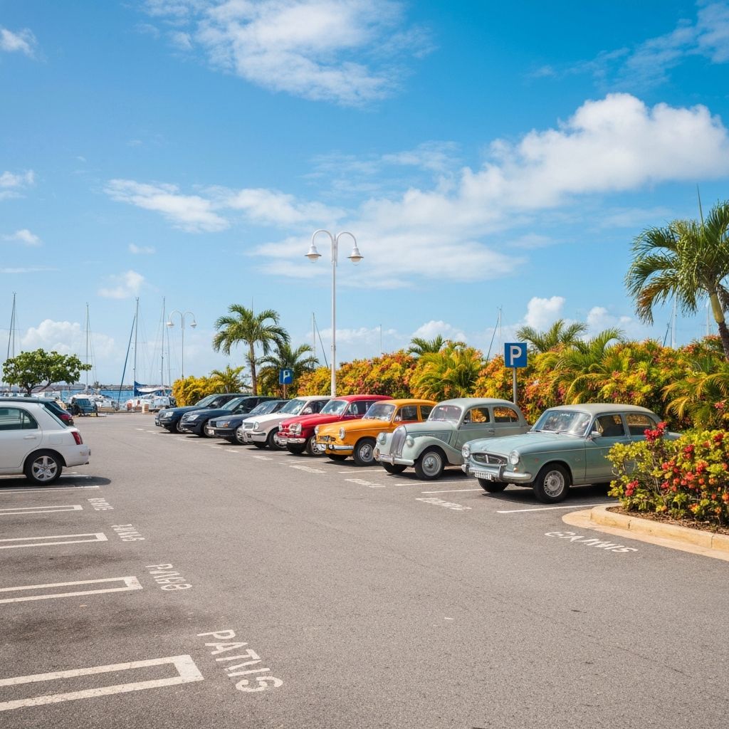 Paid parking in Gustavia